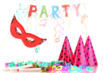 Fototapeta premium Party items isolated on white