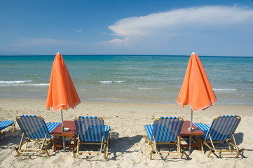 Loungers on the beach