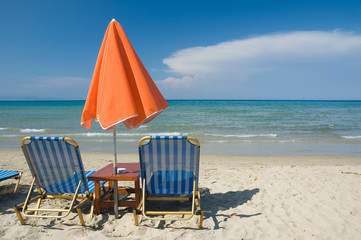 Loungers on the beach