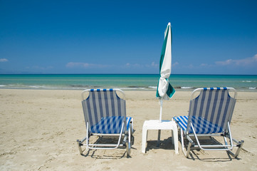 Loungers on the beach