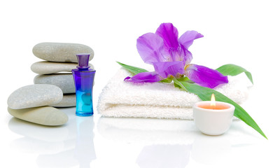 Spa composition on white background