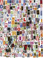 Cercles muraux Journaux L& 39 alphabet des coupures de journaux