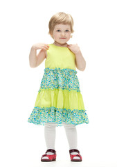 Little girl in colorful dress