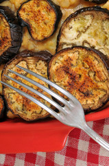 Rondelles d'aubergines gratinées
