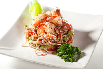 Japanese Cuisine - Hot Noodles with Seafood