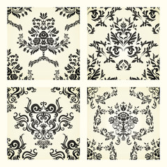 Set of damask patterns
