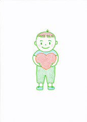 Boy and love heart