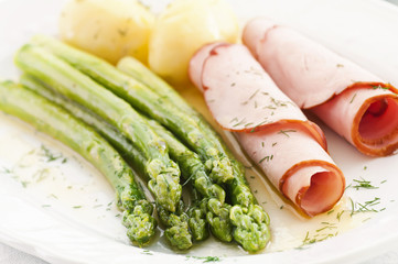 Spargel mit schinken