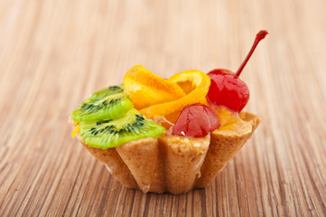 desert cake with fruits