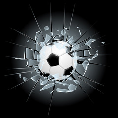 soccer football broken glass