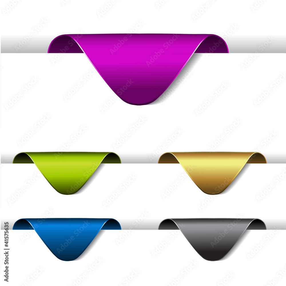 Poster vector arrow paper labels - stickers on the edge of the web page