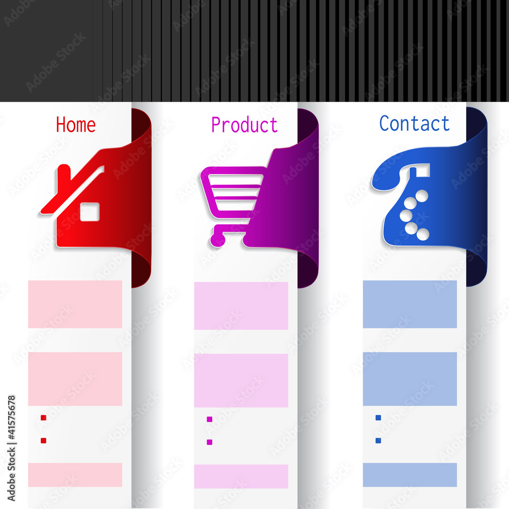 Poster vector menu navigation labels - web template