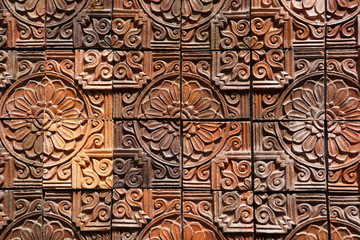 baked clay pattern flower Thai style