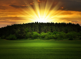 Sunset over the landscape