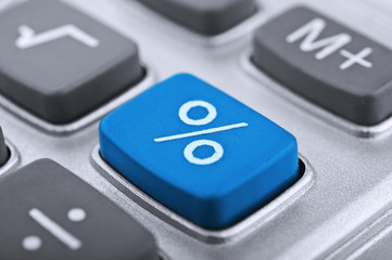 closeup of calculator button