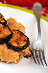 Aubergines en purée et gratinées