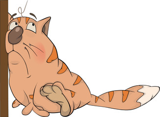 Sad cat. Cartoon
