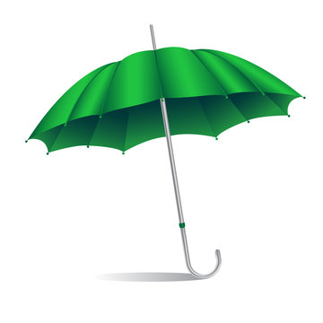 Green Umbrella Isolated On White Background