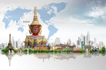 Naklejka premium Travel concept, bangkok THAILAND
