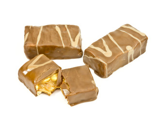 chocolate candy on a white background