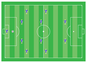 4-4-2 soccer tactical scheme