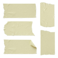 Set of torn masking tape isolated on white
