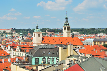 Naklejka na ściany i meble Prague. Top-view of the Old Town