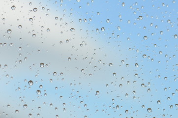 Drops of rain on a window pane as a background
