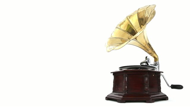Vintage Gramophone playing a record