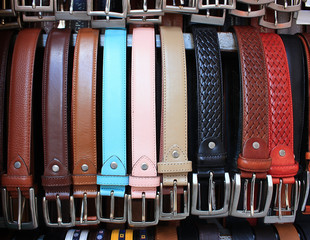 Color leather belts