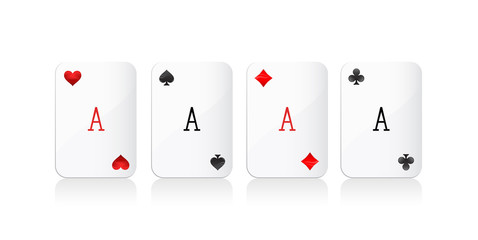 set of four cards with aces