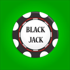 icon chip with an inscription black jack