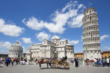 Vitrage gordijnen De scheve toren Pisa - Piazza del miracoli
