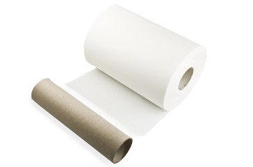 White paper towel roll