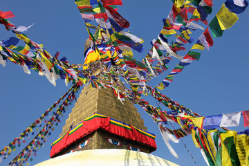 Prayer Flags at Bodunath Temple in Kathmandu