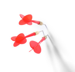 three darts isolated on white