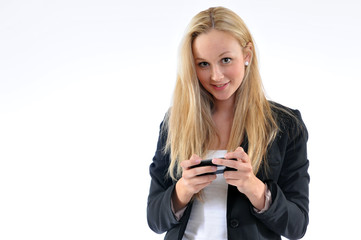 Fototapeta premium Frau beim telefonieren
