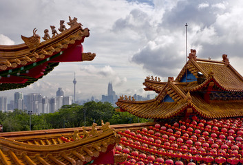 Kuala Lumpur cityscape and china roofs © metlion