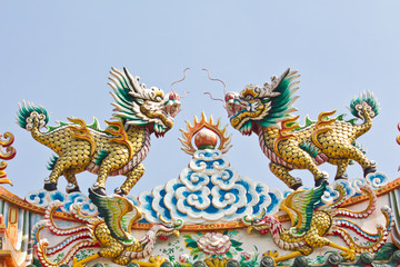 Fototapeta na wymiar Asian temple dragon