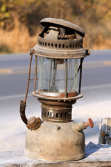Old dusty oil lamp