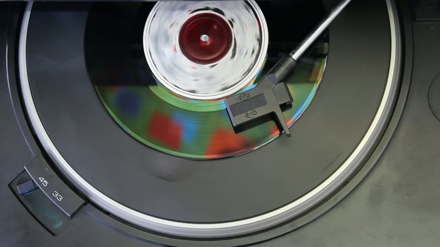 Closeup view of a vintage music player