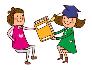 Portrait of Boy and Girl holding book