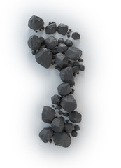 Coal lumps forming a footprint - Carbon footrpint