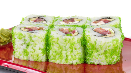 Tobiko Spicy Maki Sushi - Hot Roll with various type of Tobiko (