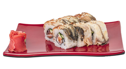 Japanese traditional Cuisine - Maki Roll with Cucumber , Cream C