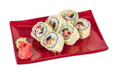 Japanese Cuisine -Tempura Maki Sushi (Deep Fried Roll made of sa