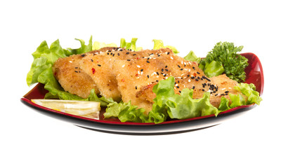 Roasted fish with lemon