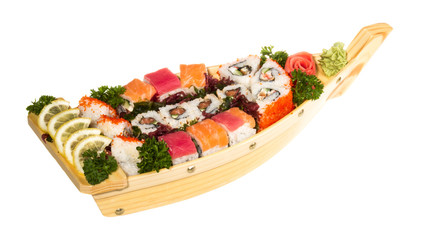 Set of sushi and rolls