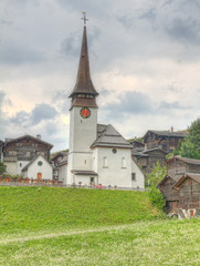 Fototapeta na wymiar Osada wioska w kantonie Valais Szwajcaria