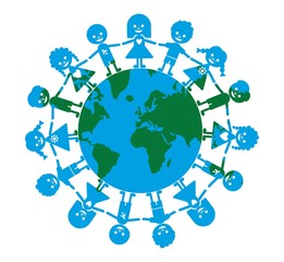 happy children on the earth